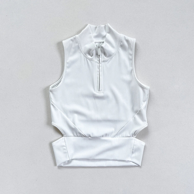 Women’s Ribbed Zip Crop Top