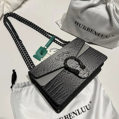 Crocodile Chain Shoulder Bag