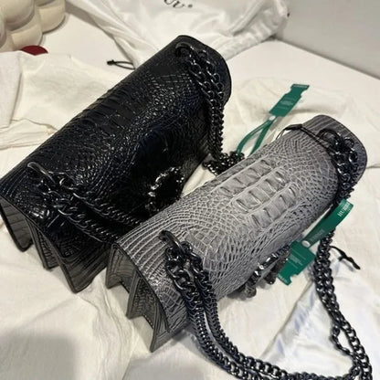 Crocodile Chain Shoulder Bag