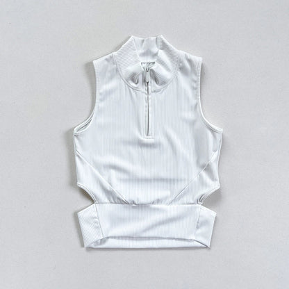 Women’s Ribbed Zip Crop Top