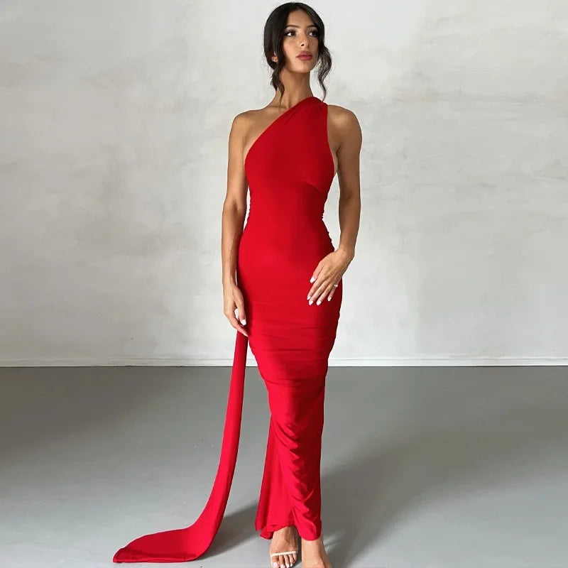 Women’s One-Shoulder Maxi Dress