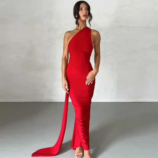 Women’s One-Shoulder Maxi Dress