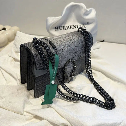 Crocodile Chain Shoulder Bag
