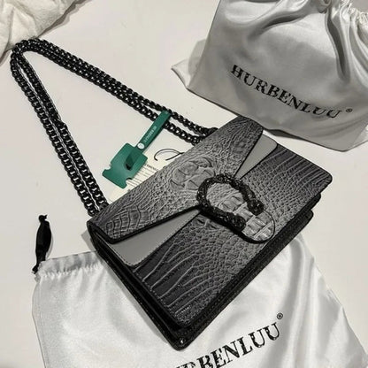 Crocodile Chain Shoulder Bag