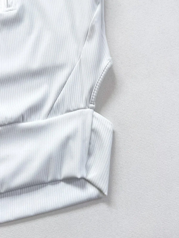 Women’s Ribbed Zip Crop Top