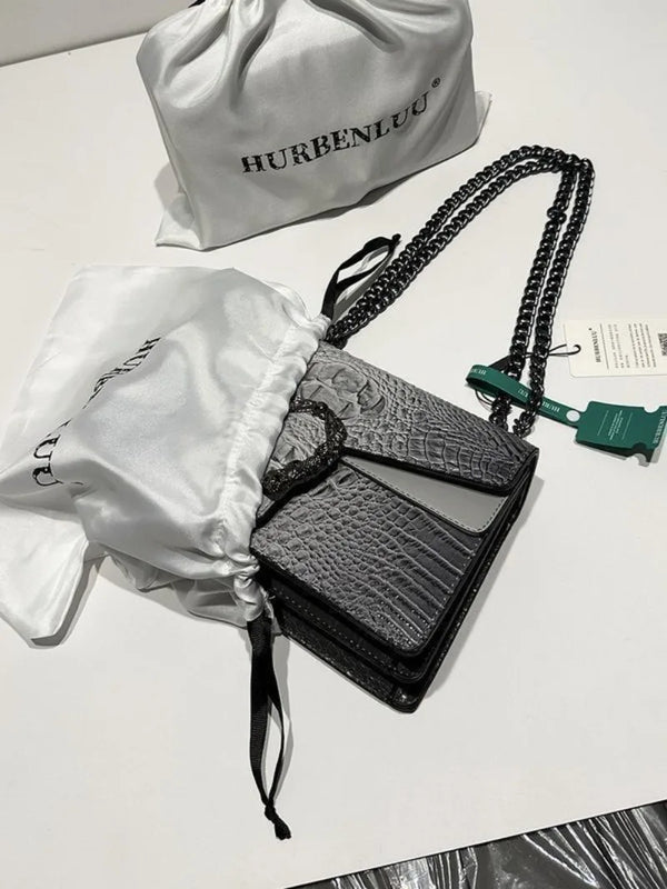 Crocodile Chain Shoulder Bag