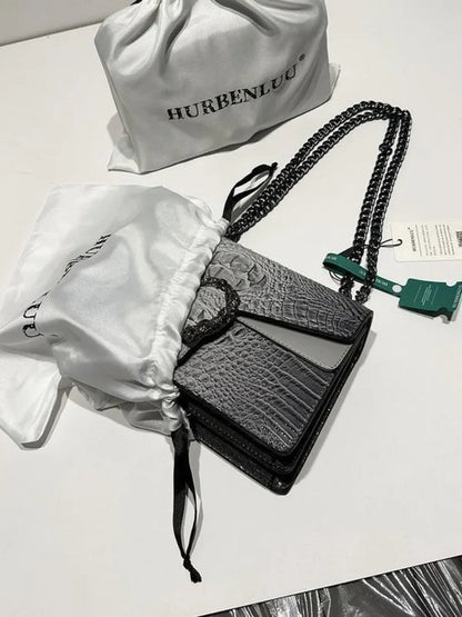 Crocodile Chain Shoulder Bag