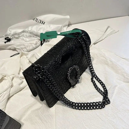 Crocodile Chain Shoulder Bag